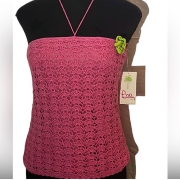 Lilly Pulitzer White Label NWT. crotchet halter top. Size ML.  Very different. - Picture 14 of 14